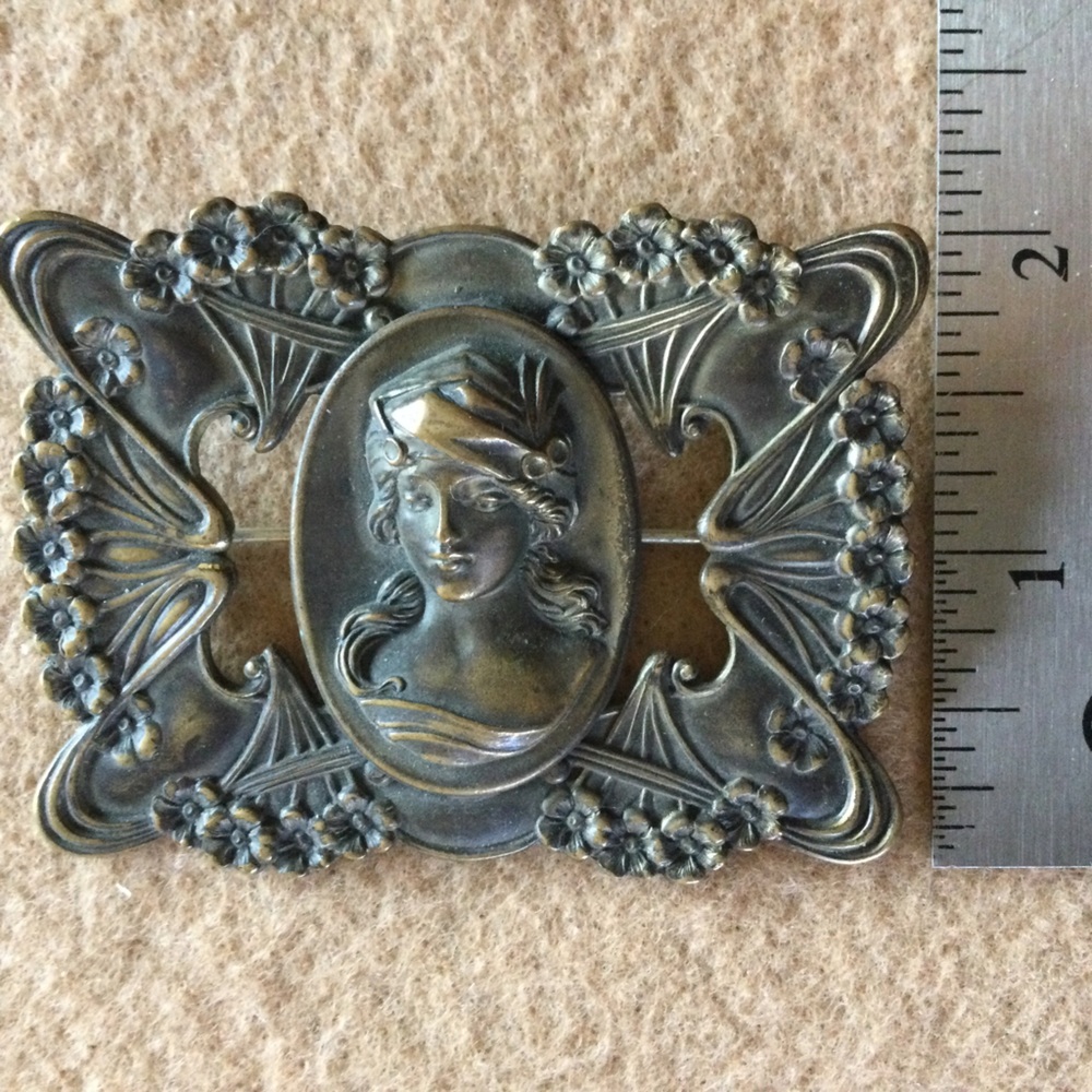 Unique Vintage Rectangular Brooch - image 2